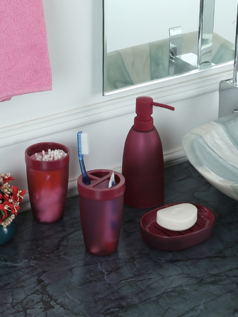 Story@home Set of 4 Bathroom Accessories, Pink