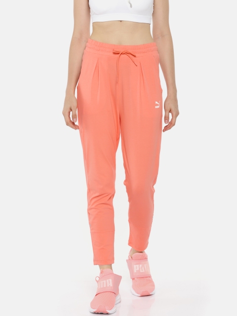 Puma Pink Solid Roll-Up Track Pants