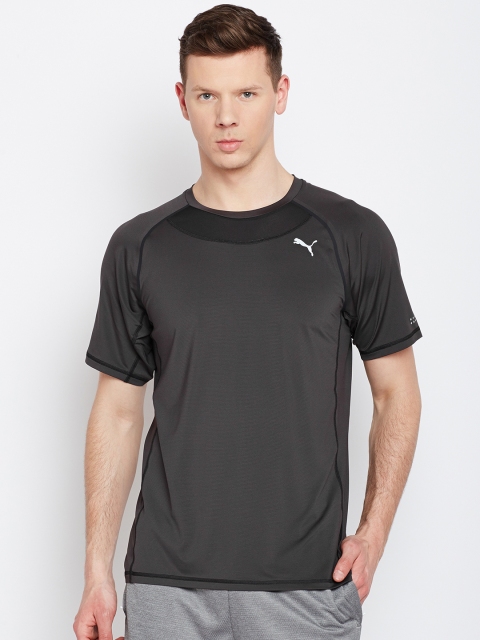 Puma Men Black Solid Round Neck T-shirt