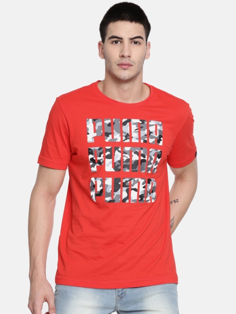 Puma Men Red Printed Round Neck T-shirt