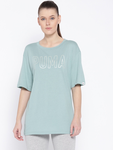 Puma Green Printed FUSION Elongated T-shirt