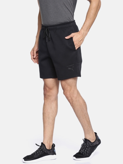 Puma Men Black Solid Regular Fit Pace Primary Sports Shorts
