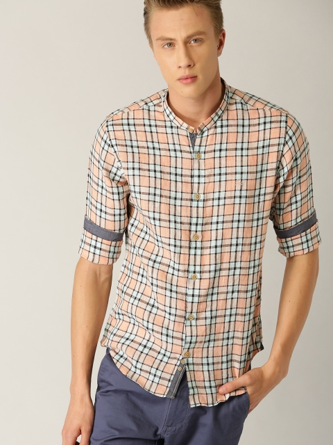 United Colors of Benetton Men Peach-Coloured & Blue Linen Slim Fit Checked Casual Shirt
United Colors of Benetton Men Peach-Coloured & Blue Linen Slim Fit Checked Casual Shirt