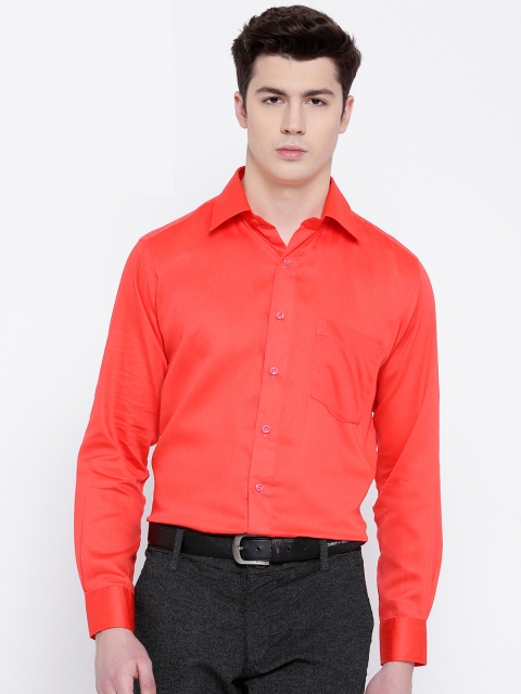 DENNISON Men Coral Comfort Regular Fit Solid Formal Shirt