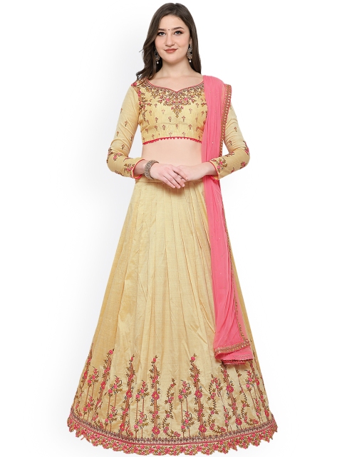 RIYA Beige & Pink Embroidered Semi-Stitched Lehenga & Unstitched Blouse with Dupatta
RIYA Beige & Pink Embroidered Semi-Stitched Lehenga & Unstitched Blouse with Dupatta