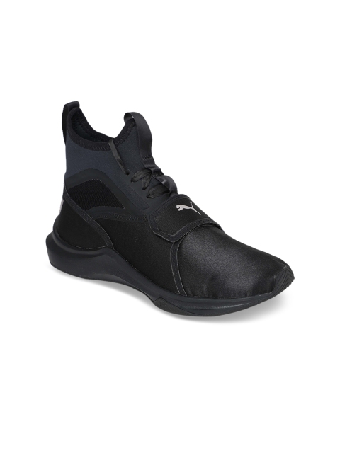 Puma Women Black Satin Mesh Mid-Top Training Shoes