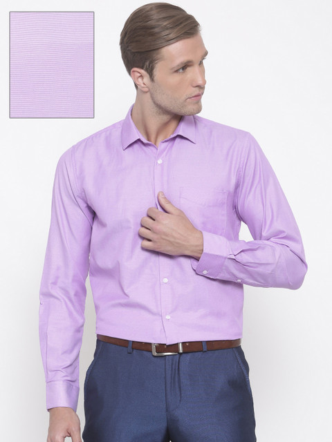 Peter England Men Purple Slim Fit Self Design Formal Shirt 
Peter England Men Purple Slim Fit Self Design Formal Shirt