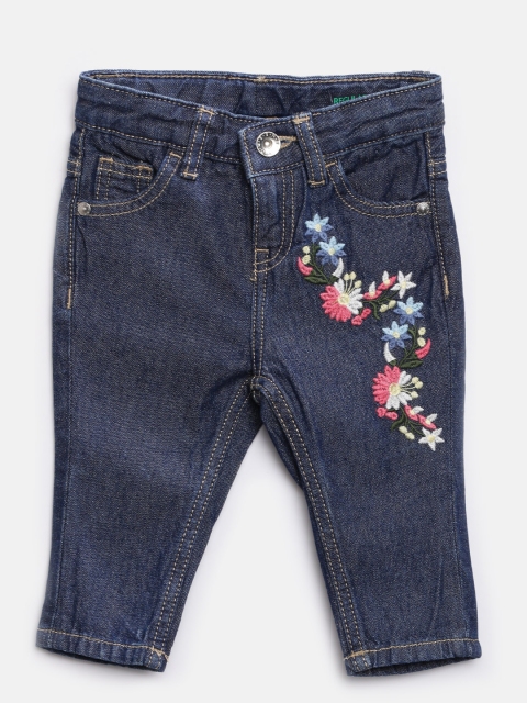 United Colors of Benetton Girls Navy Mid-Rise Clean Look Jeans, Navy blue