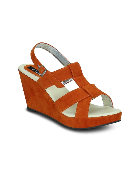 Kielz Women Orange Solid Sandals