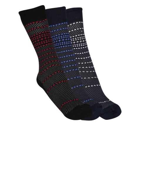 Mast & Harbour Men Pack of 3 Patterned Socks, Navy blue
