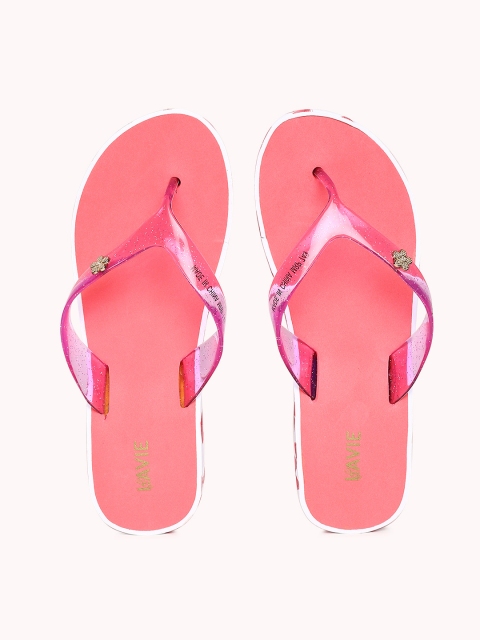 Lavie Women Pink Printed Thong Flip-Flops