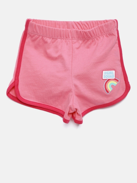 The Childrens Place Girls Pink Solid Regular Fit Regular Shorts