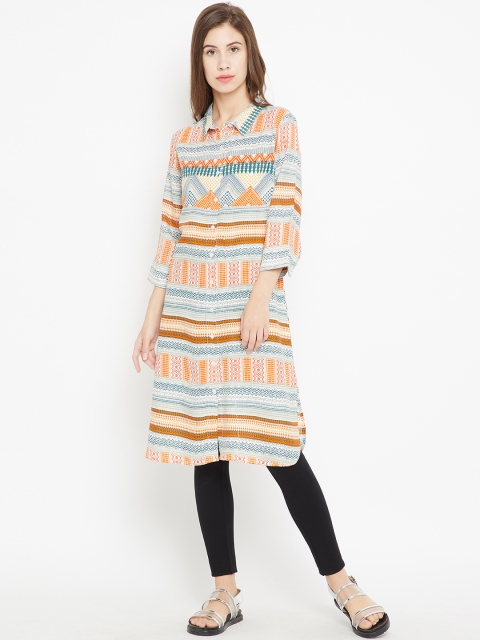 Bronz Multicoloured Printed Tunic, Multi