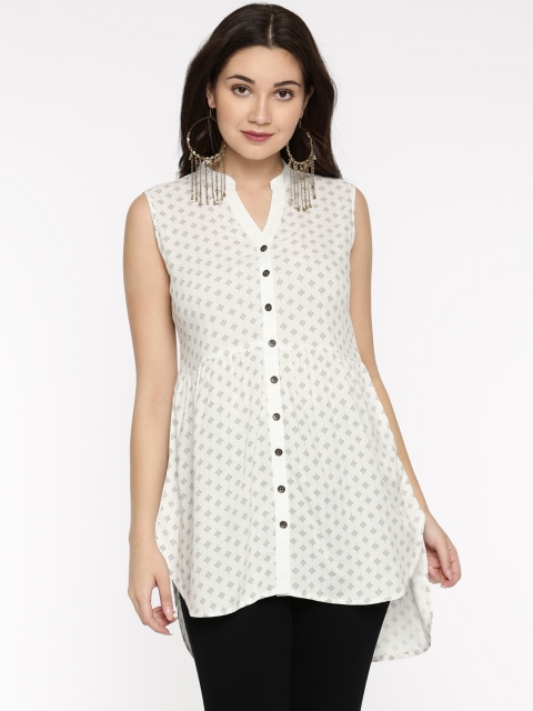 Bronz White Printed Tunic