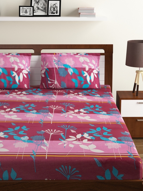 BOMBAY DYEING Magenta Floral Flat 130 TC Polycotton 1 King Bedsheet with 2 Pillow Covers
BOMBAY DYEING Magenta Floral Flat 130 TC Polycotton 1 King Bedsheet with 2 Pillow Covers
