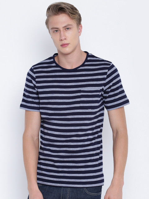 Jack & Jones Men Blue Striped Round Neck T-shirt
Jack & Jones Men Blue Striped Round Neck T-shirt