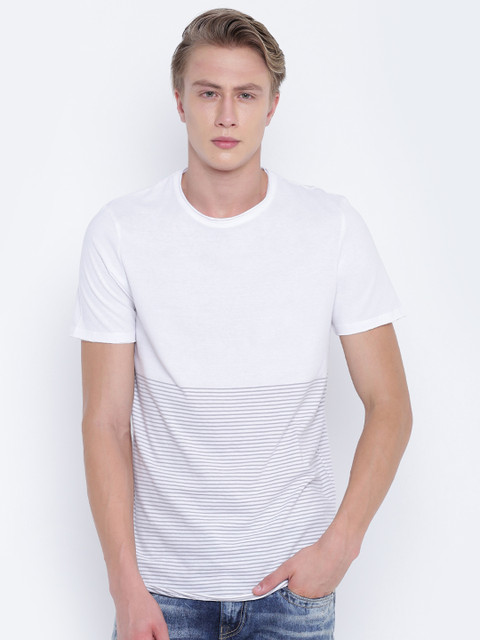 Jack & Jones Men White Striped Round Neck T-shirt
Jack & Jones Men White Striped Round Neck T-shirt