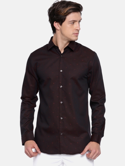 Jack & Jones Men Brown Slim Fit Printed Casual Shirt