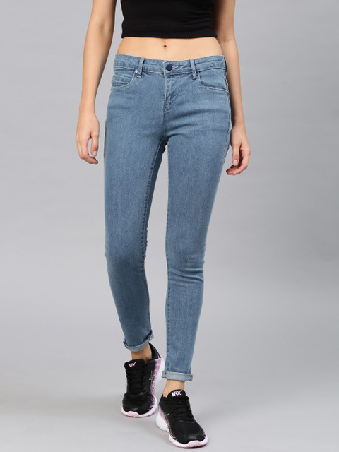 HRX by Hrithik Roshan Women Blue Skinny Fit Mid-Rise Clean Look Stretchable Jeans 
HRX by Hrithik Roshan Women Blue Skinny Fit Mid-Rise Clean Look Stretchable Jeans