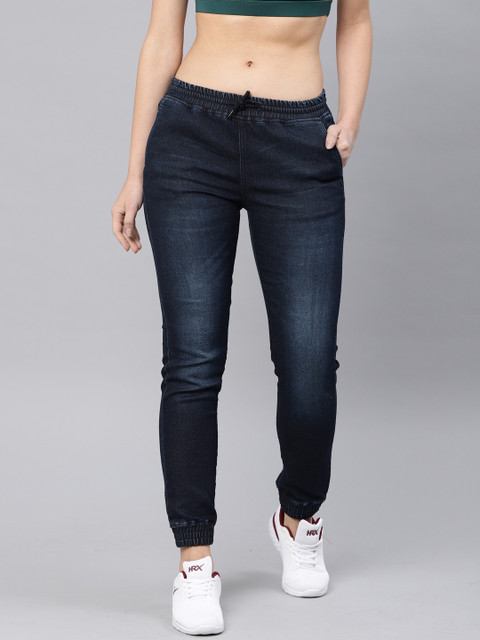 HRX by Hrithik Roshan Women Blue Jogger Fit Mid-Rise Clean Look Stretchable Jeans 
HRX by Hrithik Roshan Women Blue Jogger Fit Mid-Rise Clean Look Stretchable Jeans