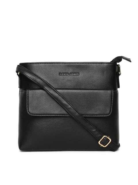 David Jones Black Solid Sling Bag