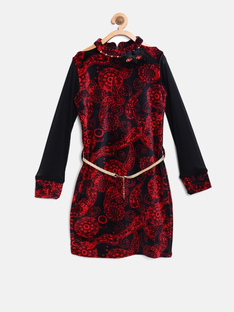 Tiny Girl Black Printed Sheath Dress