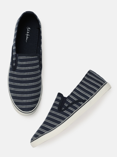 Mast & Harbour Men Navy Blue Slip-On Sneakers