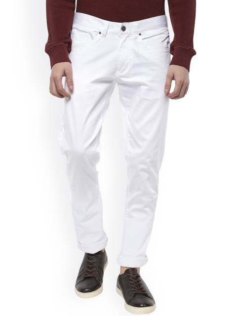 Red Tape Men White Comfort Slim Fit Solid Chinos