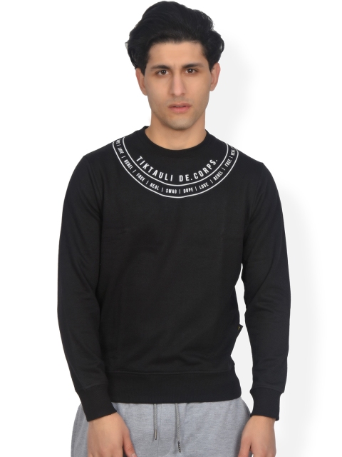 Tiktauli De.Corps. Men Black Printed Sweatshirt