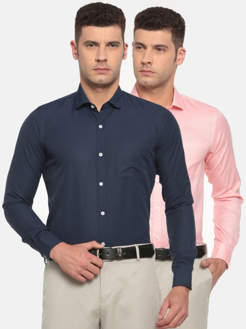 Excalibur Men Assorted Pack of 2 Slim Fit Formal Shirt