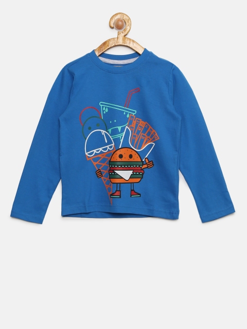 Cherokee Boys Blue Printed Round Neck T-shirt