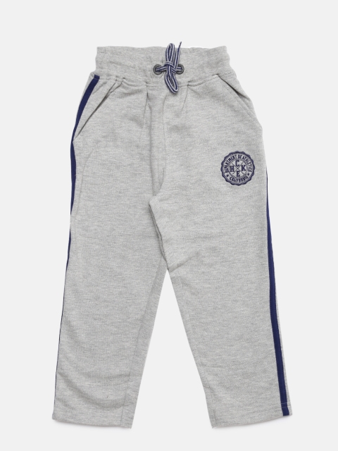 Cherokee Boys Grey Solid Track Pants, Grey melange