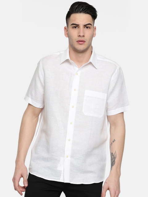 Arrow Men White Regular Fit Solid Casual Sustainable Shirt