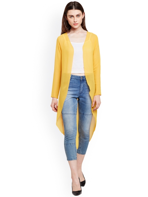 WISSTLER Yellow Solid Open Front Shrug