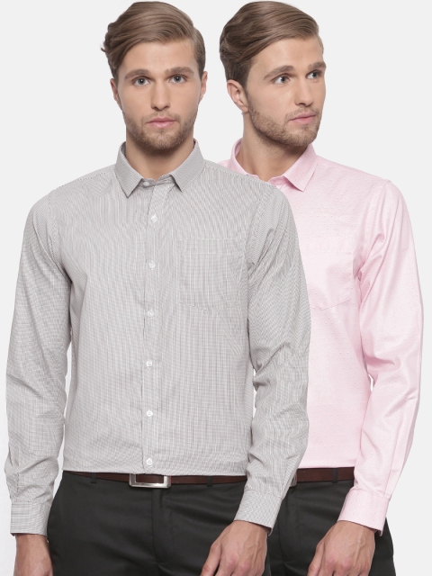 Excalibur Men Pack of 2 Formal Shirts, Assorted