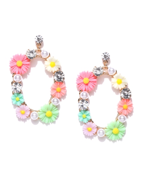 Jewels Galaxy Multicoloured Luxuria Gold-plated Handcrafted Floral Drop Earrings, Multi
Jewels Galaxy Multicoloured Luxuria Gold-plated Handcrafted Floral Drop Earrings, Multi