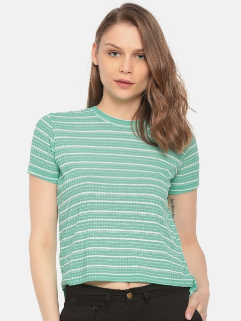Sugr Women Blue & White Striped Top