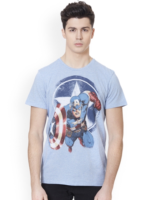 Free Authority Men Blue Avenger Printed T-shirt