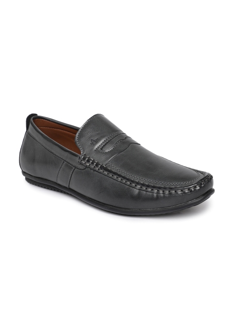 Arrow Men Grey Solid Loafers