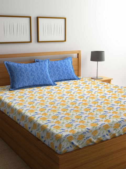 Trident White & Yellow Floral Flat 144 TC Cotton 1 Queen Bedsheet with 2 Pillow Covers
Trident White & Yellow Floral Flat 144 TC Cotton 1 Queen Bedsheet with 2 Pillow Covers