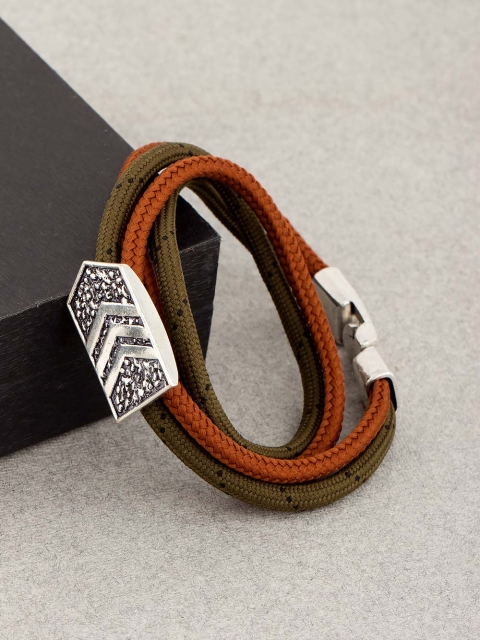 Dare by Voylla Men Silver-Toned & Brown Metal Silver-Plated Handcrafted Multistrand Bracelet
Dare by Voylla Men Silver-Toned & Brown Metal Silver-Plated Handcrafted Multistrand Bracelet