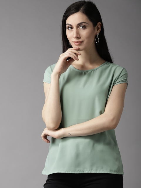 Moda Rapido Women Green Solid Top