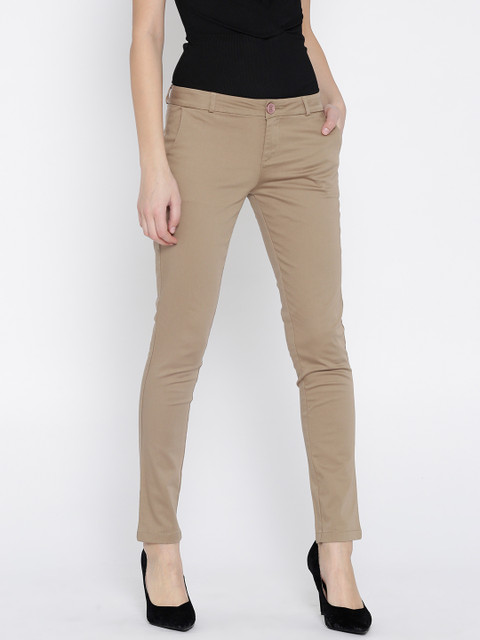 Xpose Women Brown Smart Slim Fit Solid Regular Trousers 
Xpose Women Brown Smart Slim Fit Solid Regular Trousers