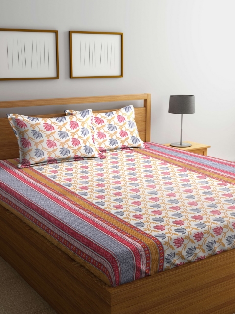 Rajasthan Decor White & Brown Floral Flat 144 TC Cotton 1 King Bedsheet with 2 Pillow Covers
Rajasthan Decor White & Brown Floral Flat 144 TC Cotton 1 King Bedsheet with 2 Pillow Covers