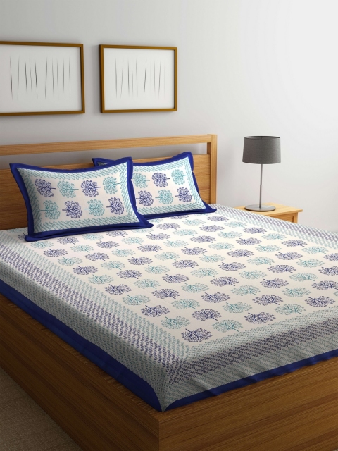 Rajasthan Decor White & Blue Abstract Flat 144 TC Cotton 1 King Bedsheet with 2 Pillow Covers
Rajasthan Decor White & Blue Abstract Flat 144 TC Cotton 1 King Bedsheet with 2 Pillow Covers