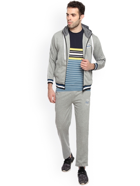 Duke Men Grey Solid Tracksuits