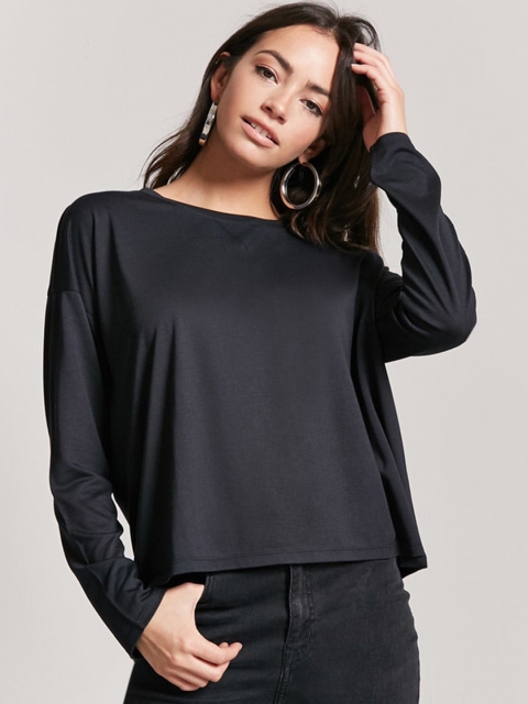 FOREVER 21 Women Black Solid Top