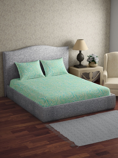 CORE Designed by SPACES Green & Blue Abstract Fitted 104 TC Cotton 1 Queen Bedsheet with 2 Pillow Covers
CORE Designed by SPACES Green & Blue Abstract Fitted 104 TC Cotton 1 Queen Bedsheet with 2 Pillow Covers