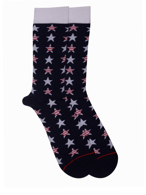 Soxytoes Men Navy Blue Patterened Socks