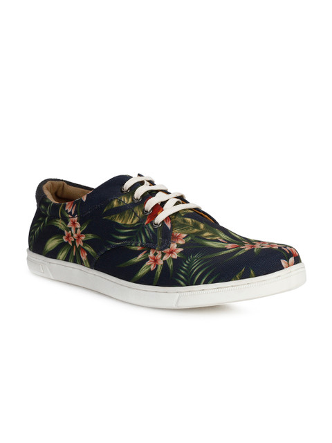 Allen Solly Men Navy Blue Printed Leather Sneakers 
Allen Solly Men Navy Blue Printed Leather Sneakers